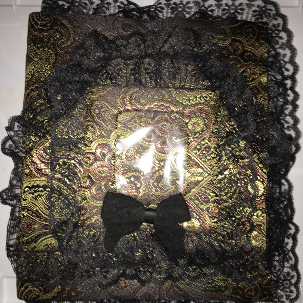 Black & Gold Bow Fabric Covered Photo Album